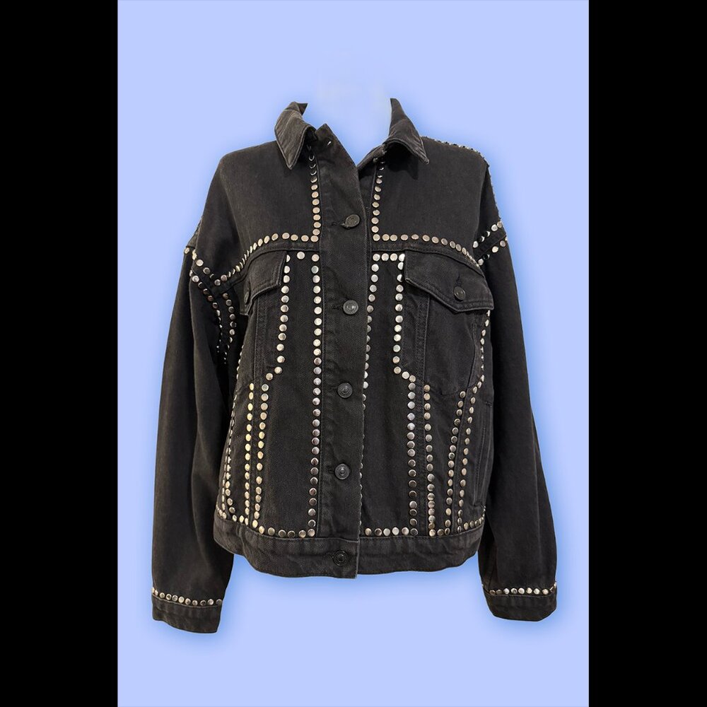 AllSaints Bella Studded Denim Jacket